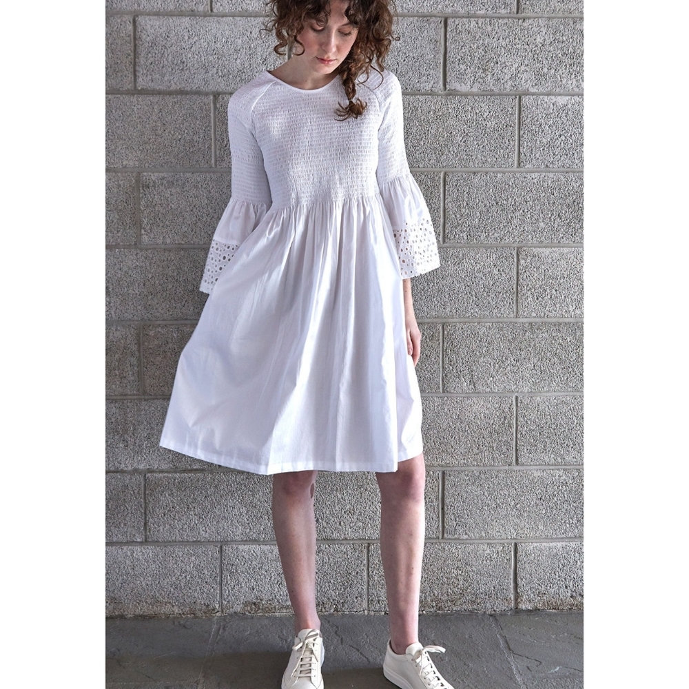 M.Patmos Stella white cotton babydoll dress